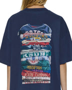 WOMENS STACKS BOYFRIEND SS TEE INK BLUE TEES