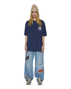 WOMENS STACKS BOYFRIEND SS TEE INK BLUE TEES