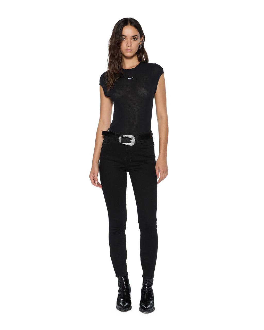 WOMENS STAPLE SS TEE BLACK SHEER TEES