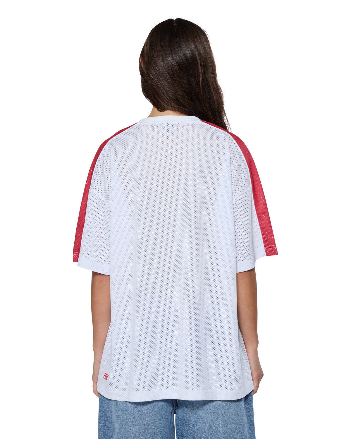 Womens Stinger Moto Boyfriend Jersey White Oversized Tees - White