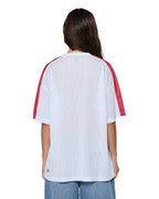 Womens Stinger Moto Boyfriend Jersey White Oversized Tees - White