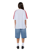 Womens Stinger Moto Boyfriend Jersey White Oversized Tees - White