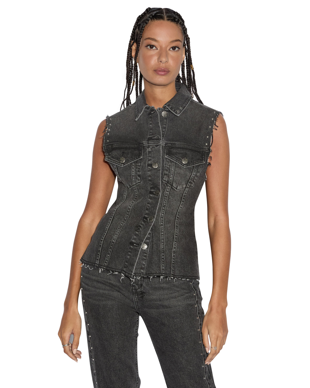 Womens Spark Vest Lovestruck Fitted Fashion Tops - Black
