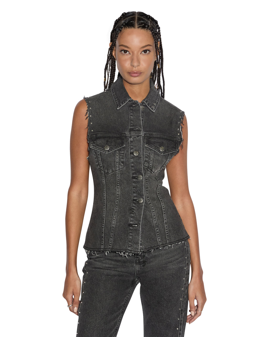 Womens Spark Vest Lovestruck Fitted Fashion Tops - Black