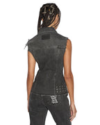 Womens Spark Vest Lovestruck Fitted Fashion Tops - Black