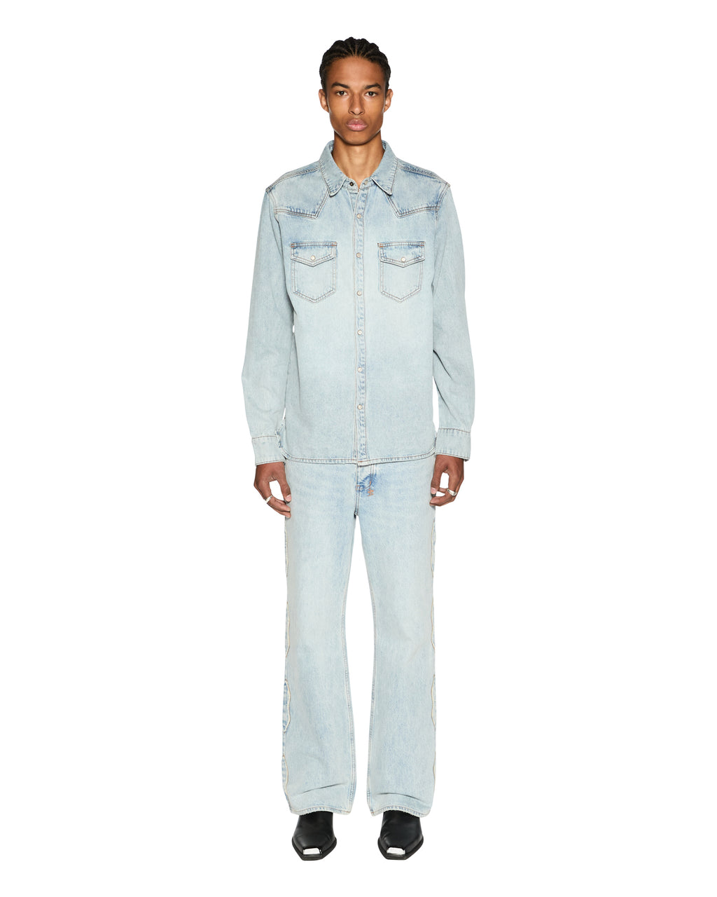 Mens Whiplash Ls Shirt Paragon Regular Shirts - Denim