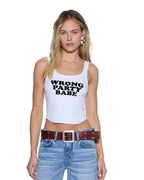 WOMENS SLOGAN CHLOE TANK WHITE FASHION TOPS