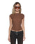WOMENS  STAPLE SS TEE CHOCOLATE SHEER SLIM TEES