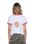 WOMENS  VARSITY SHRUNKEN SS TEE WHITE SLIM TEES
