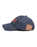 LDN RETRO CAP NAVY PINSTRIPE HEADWEAR