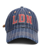LDN RETRO CAP NAVY PINSTRIPE HEADWEAR