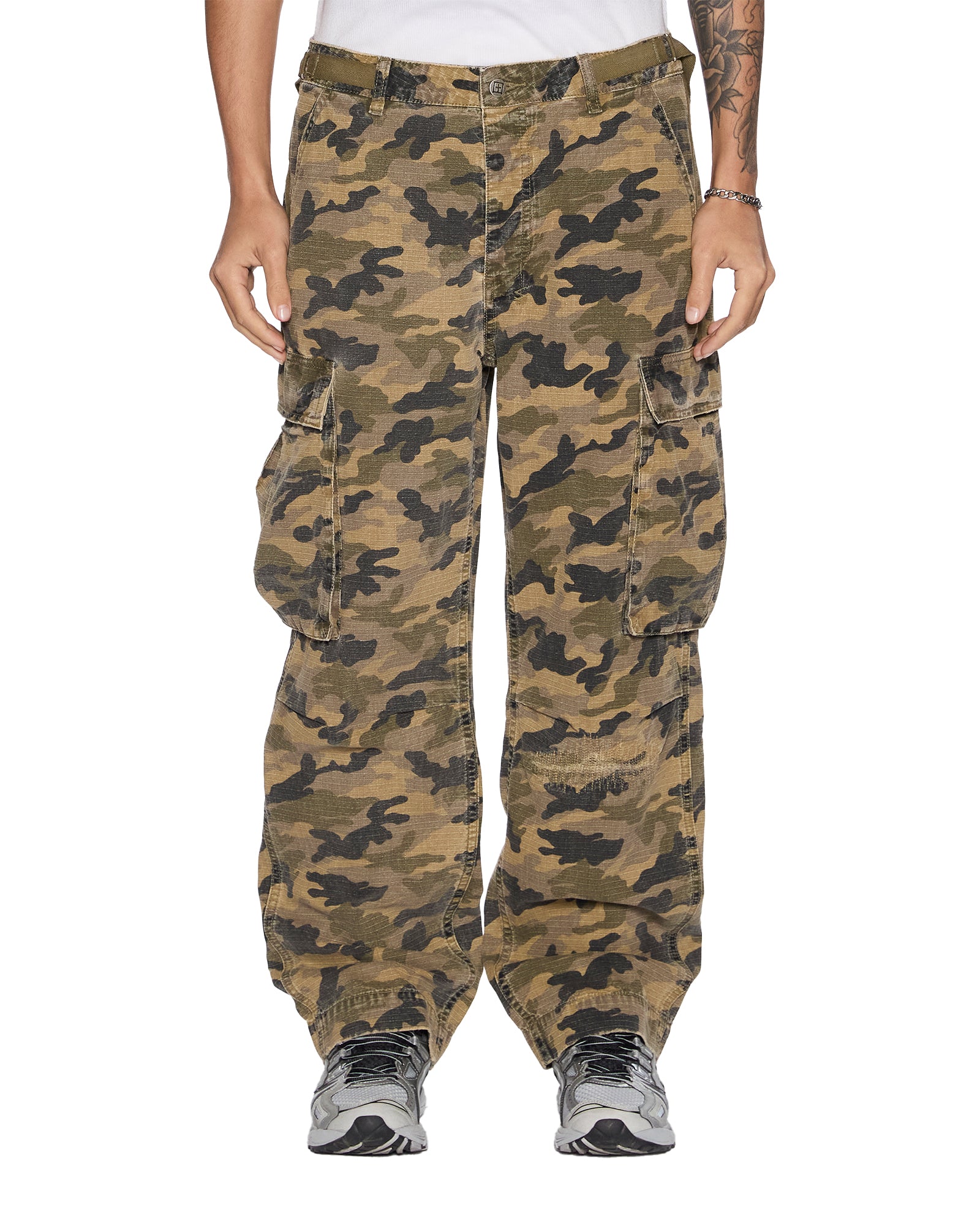 MENS TROOP CARGO PANT CAMO STRAIGHT PANTS