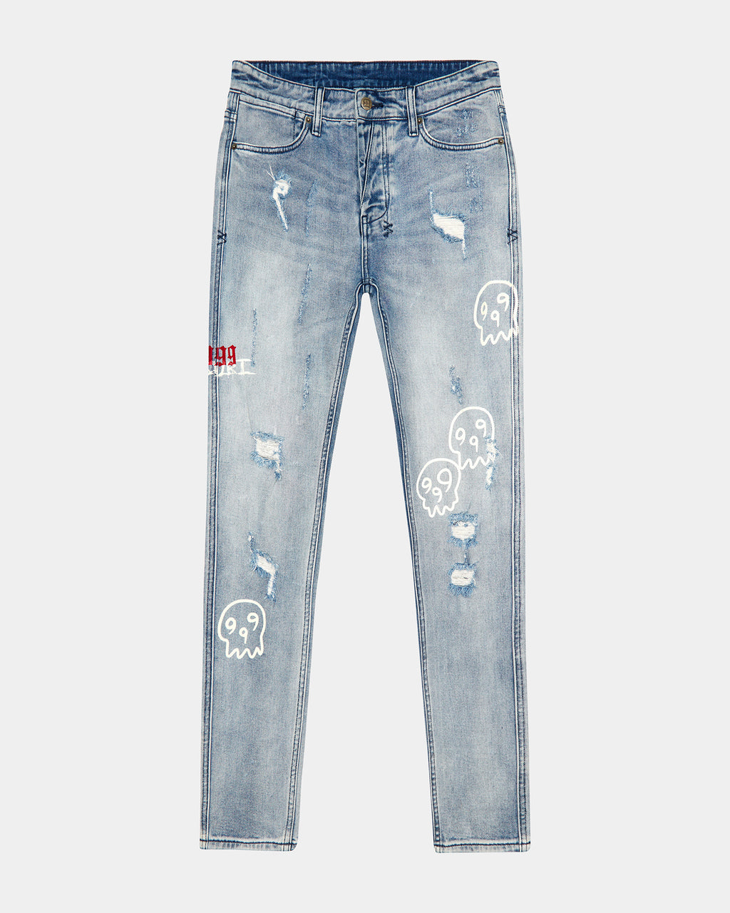 Mens Van Winkle Trashed Devil Skinny Denim Jeans - Denim