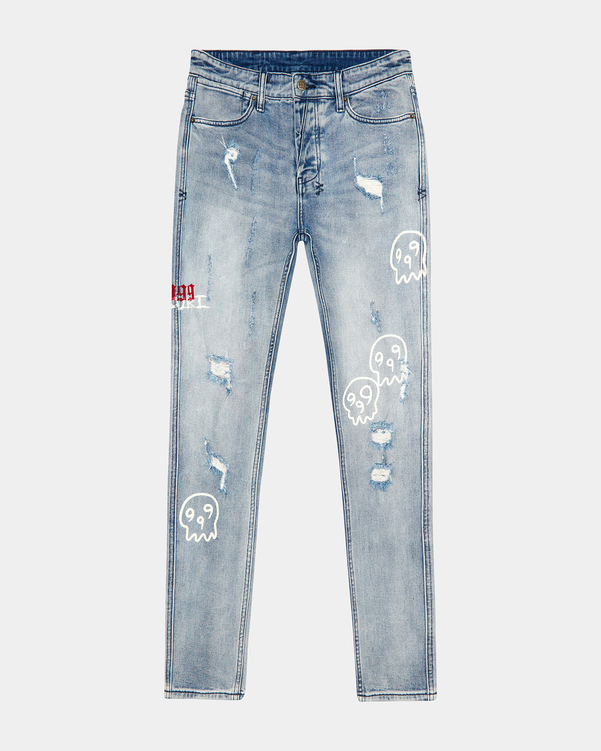 Mens Van Winkle Trashed Devil Skinny Denim Jeans - Denim