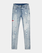 Mens Van Winkle Trashed Devil Skinny Denim Jeans - Denim
