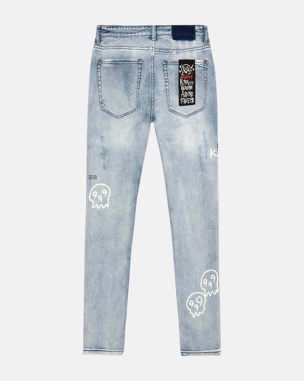 Mens Van Winkle Trashed Devil Skinny Denim Jeans - Denim