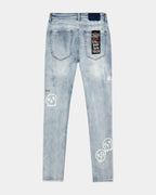 Mens Van Winkle Trashed Devil Skinny Denim Jeans - Denim