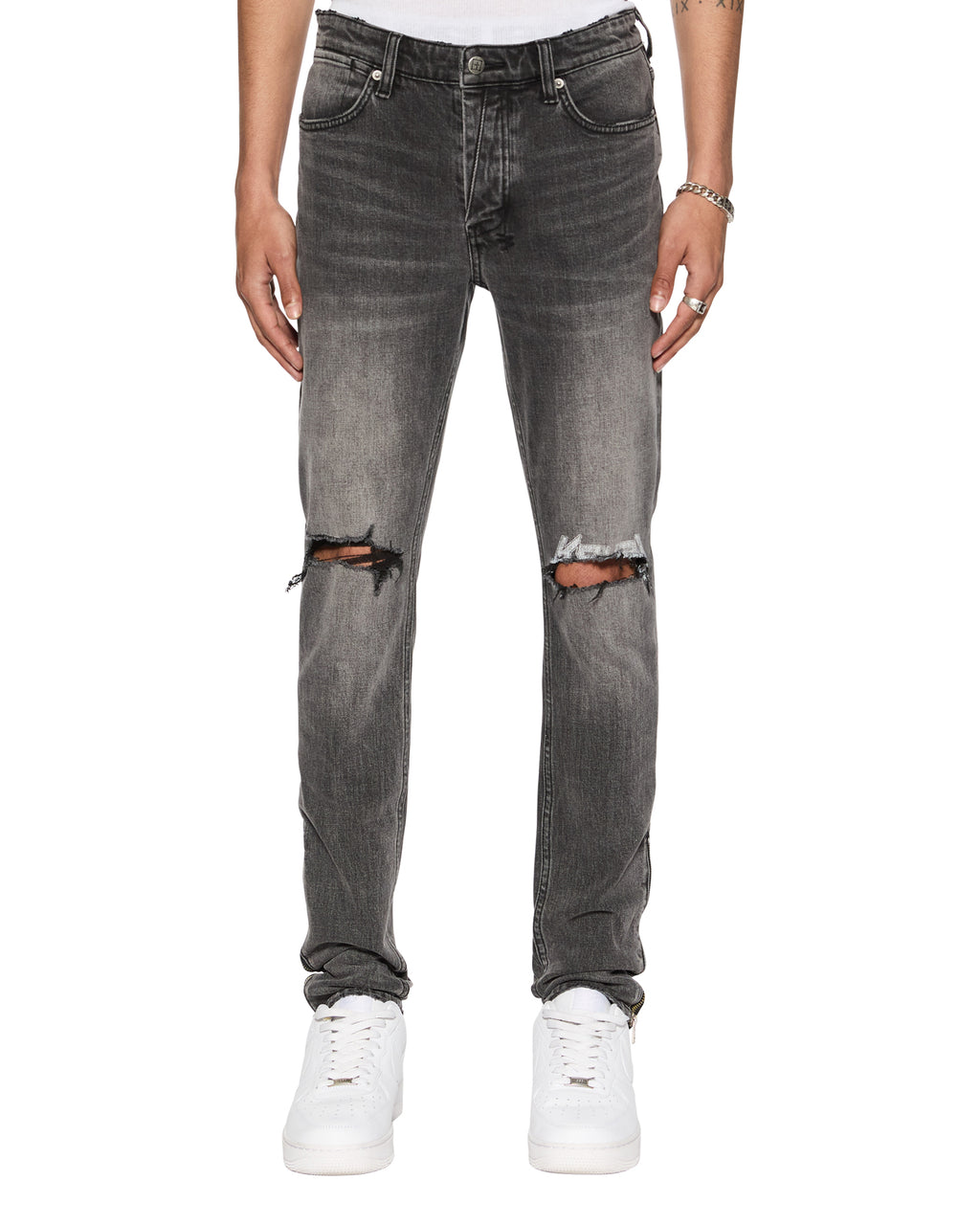 Mens Van Winkle Electric Chamber Skinny Denim Jeans - Black