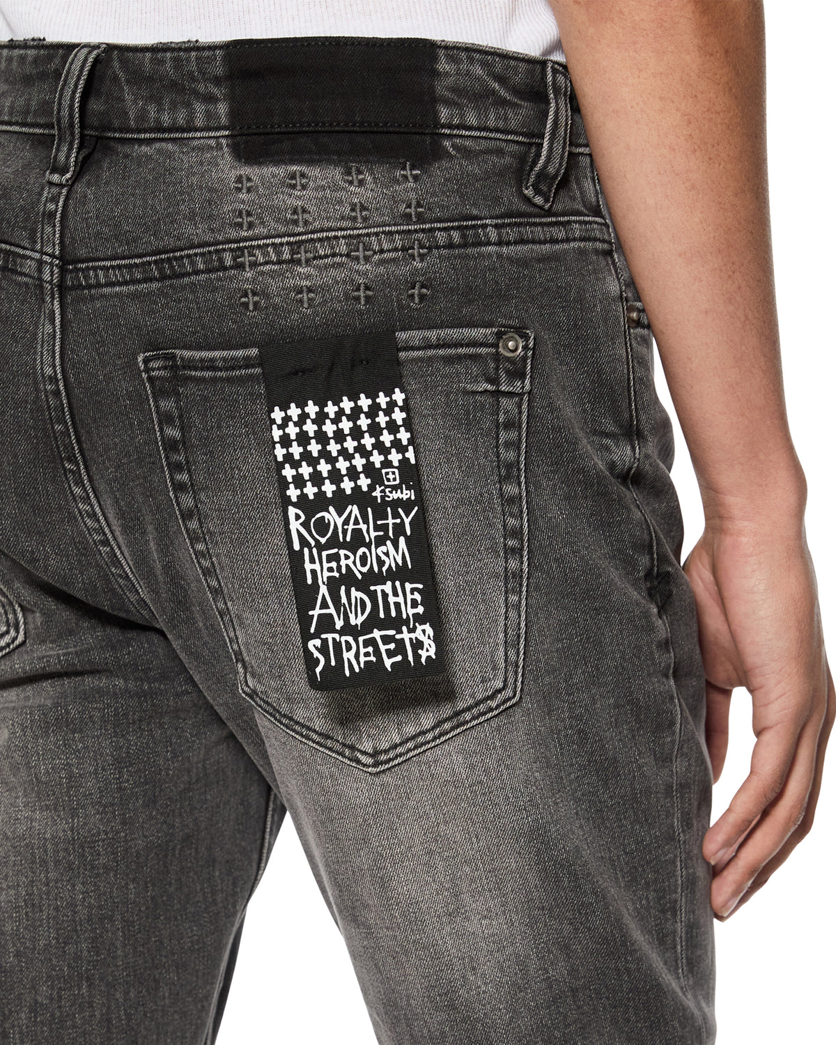 Mens Van Winkle Electric Chamber Skinny Denim Jeans - Black