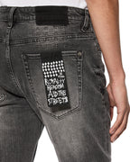 Mens Van Winkle Electric Chamber Skinny Denim Jeans - Black