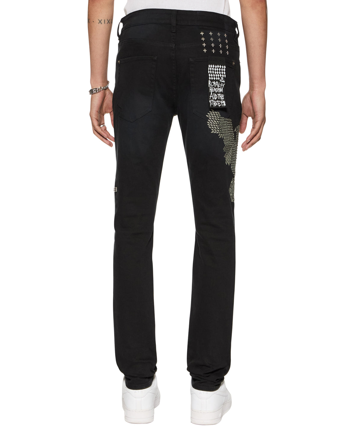 Mens Van Winkle Replica Eagle Skinny Denim Jeans - Black
