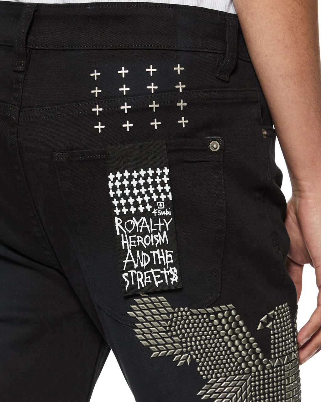 Mens Van Winkle Replica Eagle Skinny Denim Jeans - Black