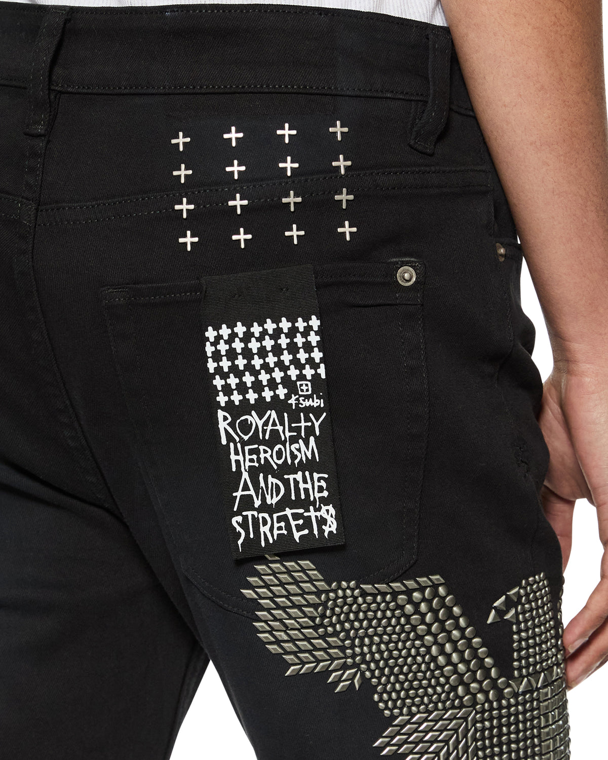 Mens Van Winkle Replica Eagle Skinny Denim Jeans - Black
