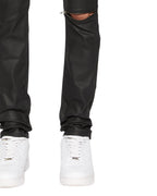 Mens Van Winkle Waxed Caged Skinny Denim Jeans - Black