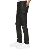 Mens Van Winkle Waxed Caged Skinny Denim Jeans - Black