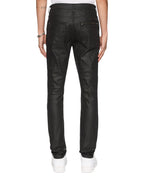 Mens Van Winkle Waxed Caged Skinny Denim Jeans - Black