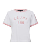 Womens Varsity Shrunken Tee White Quartz Fitted Tees - White