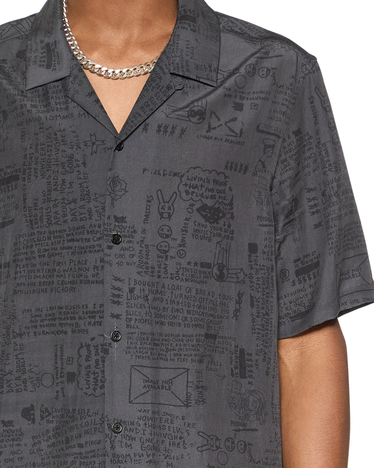 MENS VERSES RESORT SS SHIRT BLACK SHIRTS