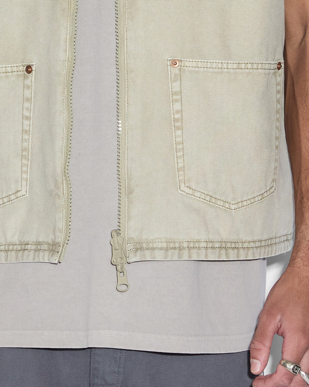 Mens Battler Vest Khaki Relaxed Vests - Khaki