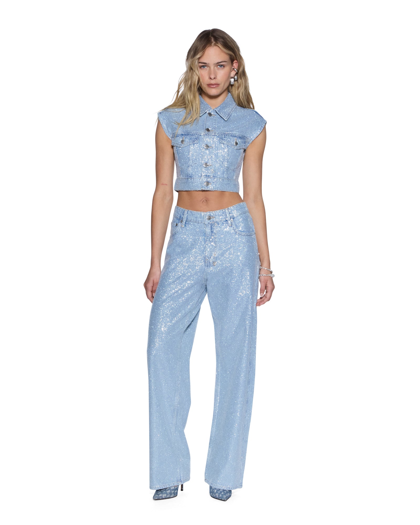 WOMENS TRUCKER VEST HIGH ROLLERS OVERSIZED FASHION TOPS