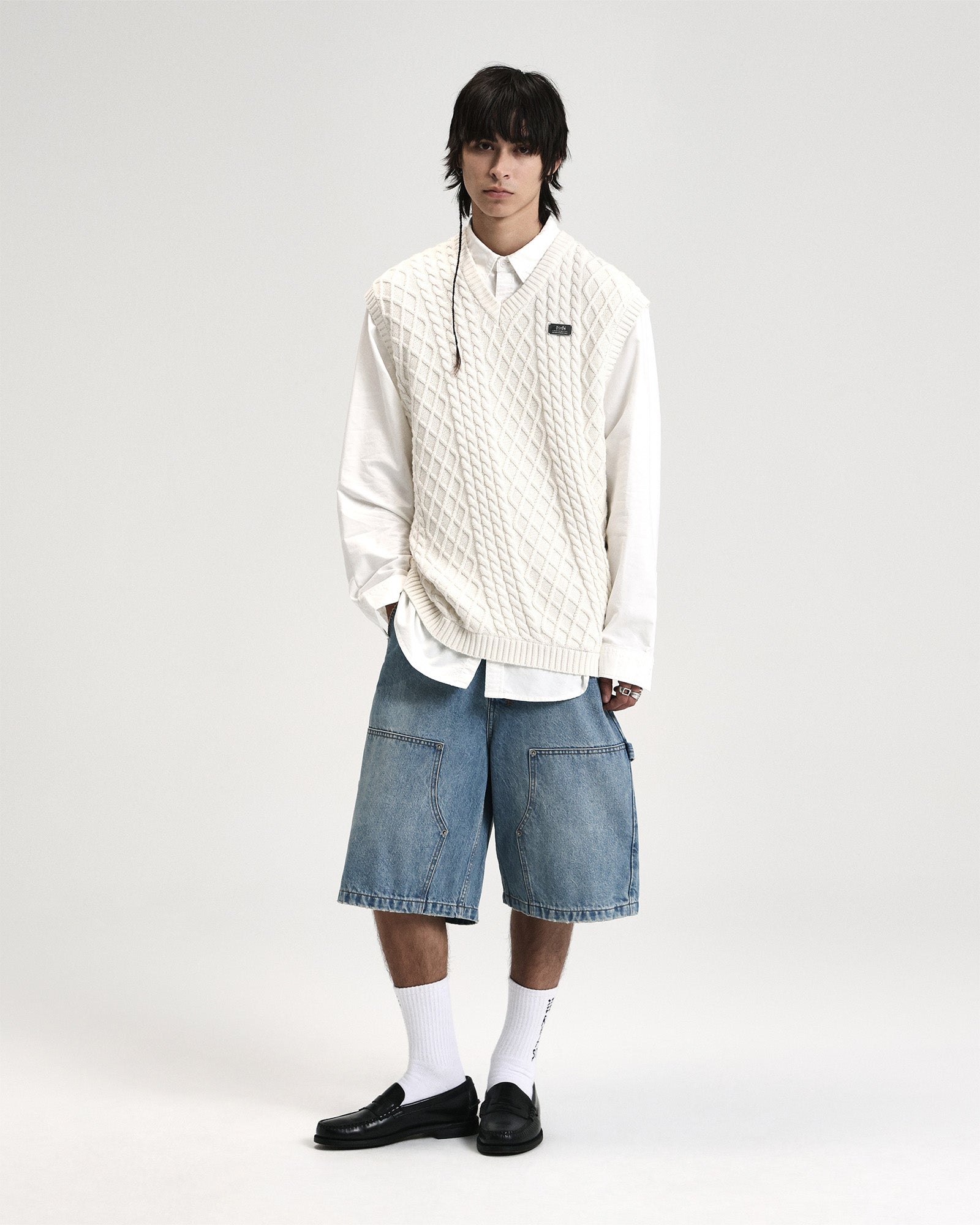Mens Turncable Knit Vest Vintage White Knitwear | Ksubi ++