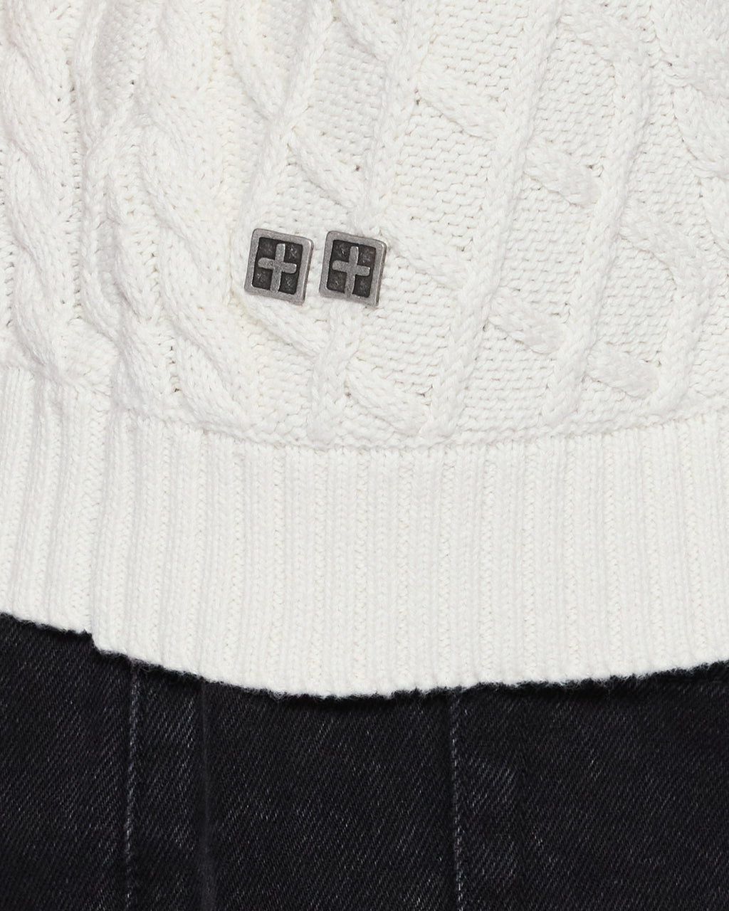 Mens Turncable Knit Vest Vintage White Oversized Knitwear - White