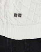 Mens Turncable Knit Vest Vintage White Oversized Knitwear - White