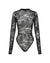 WOMENS  ADELE LS BODYSUIT BLACK LACE FITTED FASHION TOPS