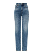 Womens Playback Texas Blue Studded Relaxed Denim Jeans - Denim