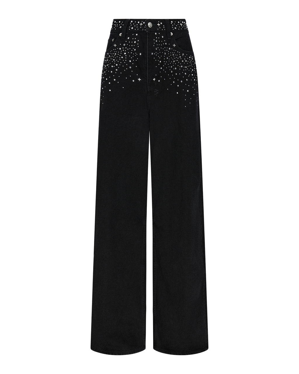 Womens Ksuper Renaissance Jet Black Baggy Denim Jeans - Black