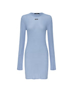 Womens Crawford Ls Dress Ice Blue Fitted Dresses - Blue