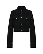 Womens Slim Trucker Jet Black Slim Jackets - Black