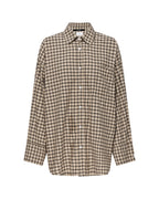 Womens Astra Ls Shirt Tan Plaid Oversized Shirts - Multi Colour
