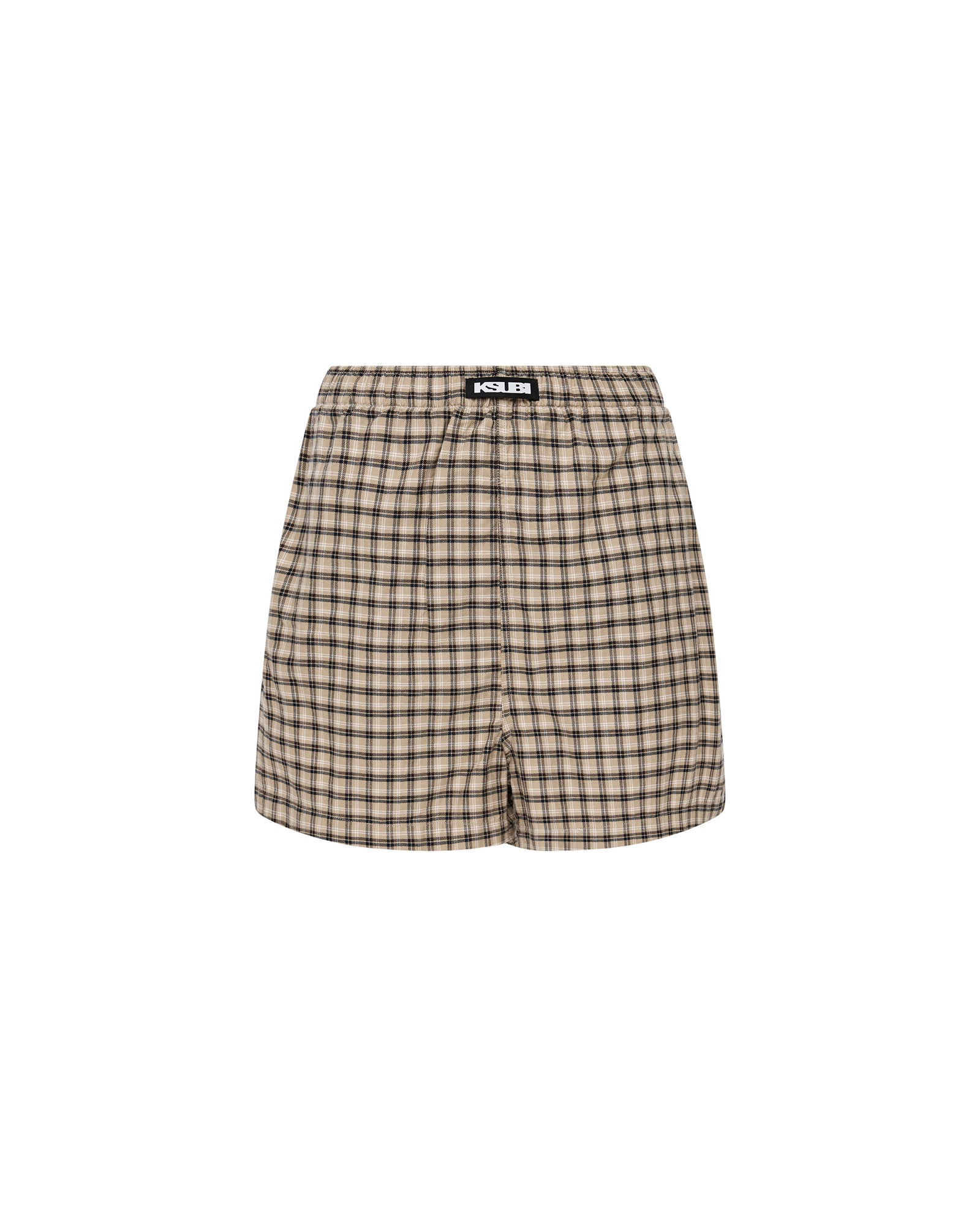 Womens Boxer Shorts Tan Plaid Walkshorts | Ksubi ++