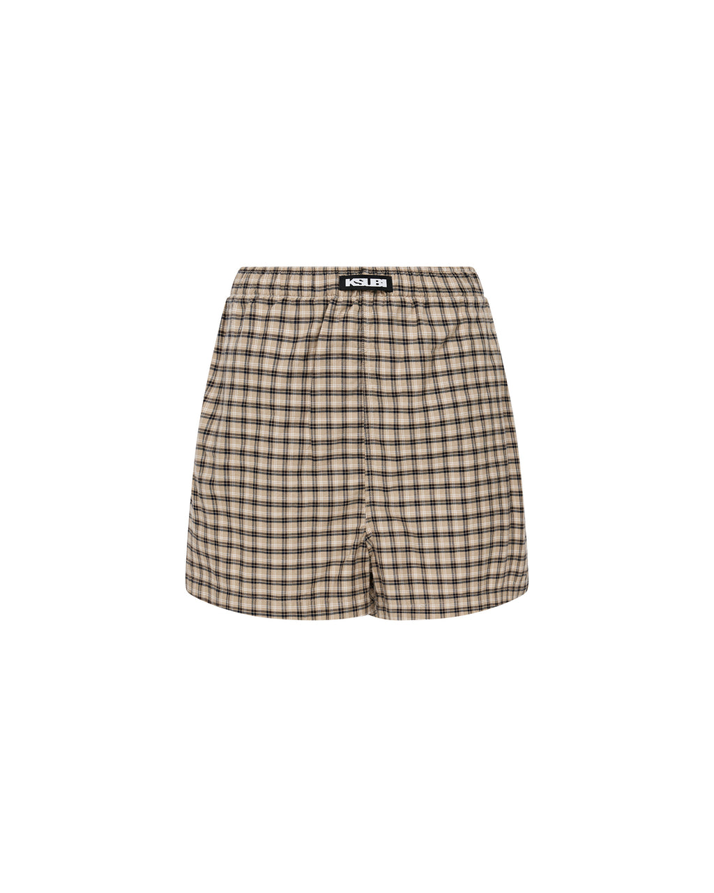 Womens Boxer Shorts Tan Plaid Regular Walkshorts - Multi Colour