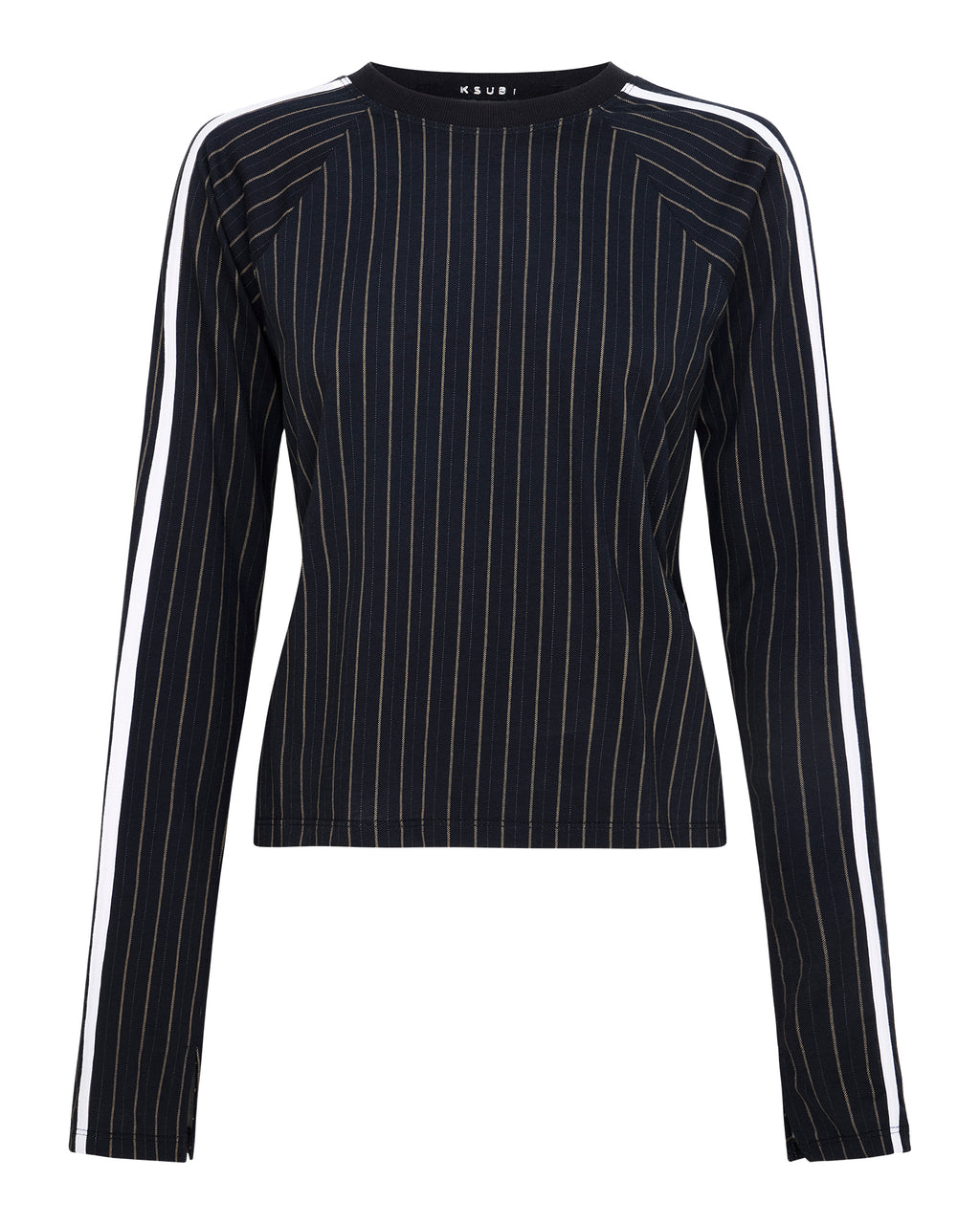 WOMENS PORTER LS TOP BLACK PINSTRIPE FASHION TOPS