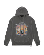 Mens World Order Biggie Hoodie Charcoal Oversized Fleece - Grey