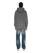 Mens World Order Biggie Hoodie Charcoal Oversized Fleece - Grey