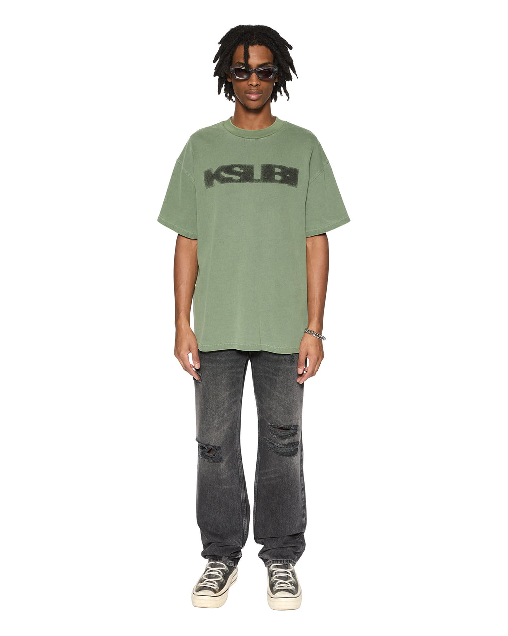 Mens World Order Ekcess Ss Tee Hash Oversized Tees - Green