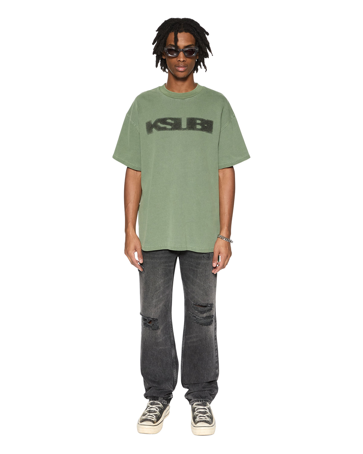 Mens World Order Ekcess Ss Tee Hash Oversized Tees - Green